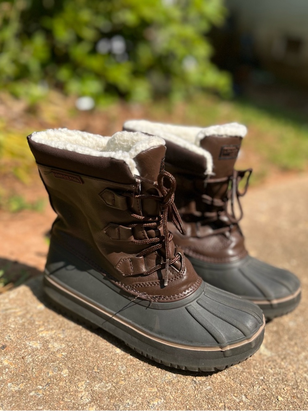 London Fog Brown and Black Kids Winter Boots Size 12